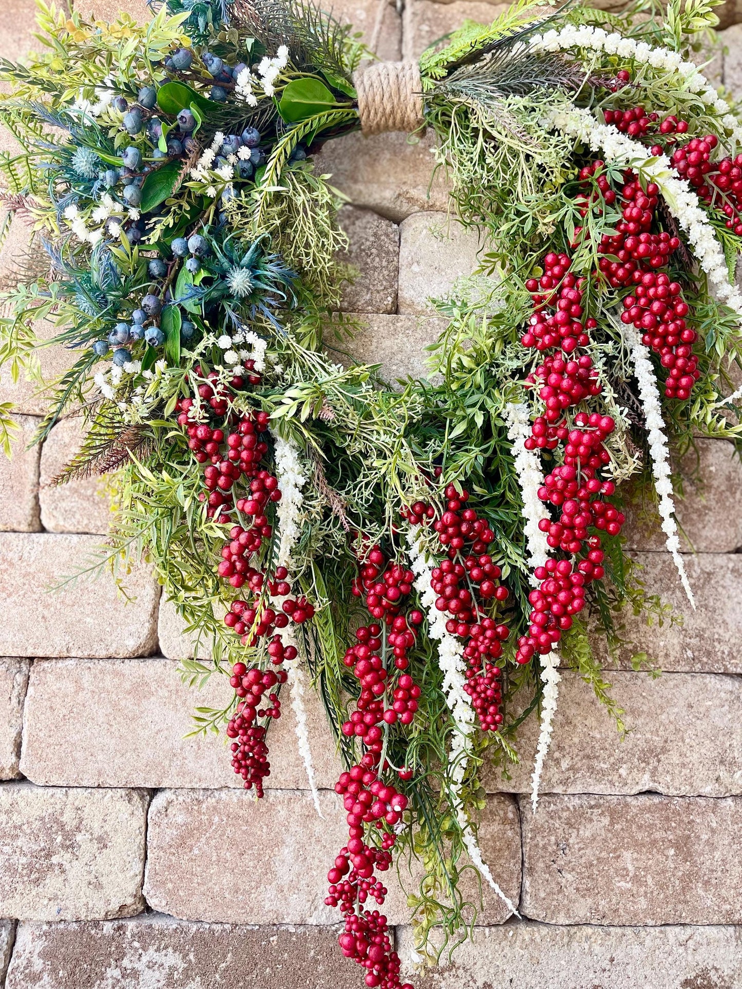 Patriotic Americana Wreath: Rustic Red, White, and Blue Fourth of July Decoration